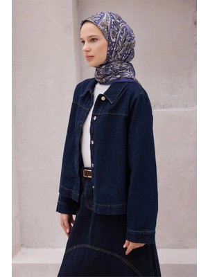 Belli Etnik Desen Premıum Soft Mor Eşarp 4