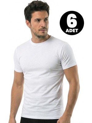 Öts 6'lı Erkek T-Shirt Kapalı Yaka Yarım Kollu (%100 Pamuk)