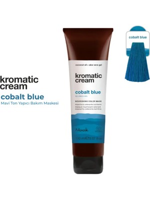 Nook Kromatic Cream Cobalt Blue Mavi Ton Yapıcı Işıltı Veren Saç Maskesi 150ML-KOBALT Mavi Saç Cilası