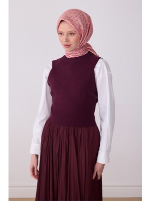 Belli Pembe Etnik Desen %100 Twill Ipek Eşarp 4308-03