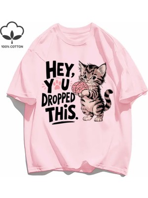 Punix Kids Özel Seri Hey ! You Baskılı %100 Pamuk Ter Tutmayan Yeni Sezon Kız Çocuk Sevimli T-Shirt