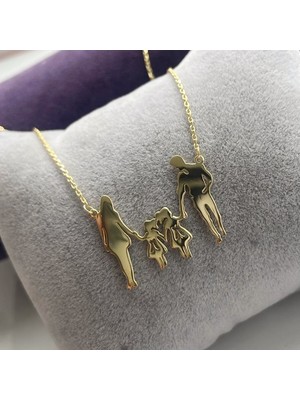 Simurg Jewellery Altın Kaplama Gümüş Ailem Kolye