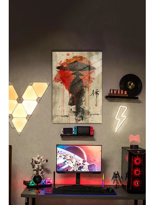 Kırmızı Fırça – Japon Minimalist Samuray Hd Metal Poster