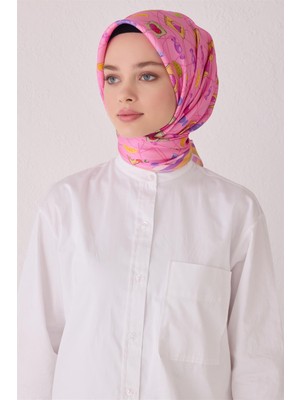 Belli Obje Desen Ipek Eşarp 4050D (Twill)-31