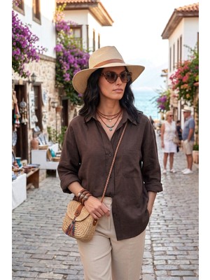 Lela Modal Oversize Fit Uzun Kollu Gömlek Bayan Gömlek 6834612