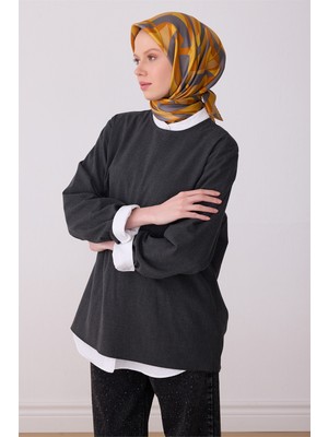 Belli Oranj Geometrik Desen %100 Twill Ipek Eşarp 4327-58