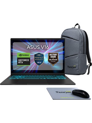 Asus Vivobook V16, Core 7-240H, 32GB RAM, 2TB SSD, RTX5070 GPU, 16" Win11+Office (Çanta&Mouse Hediyeli)