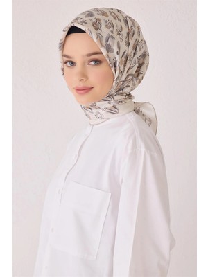 Belli Obje Desen Ipek Eşarp 4057D (Twill)-86
