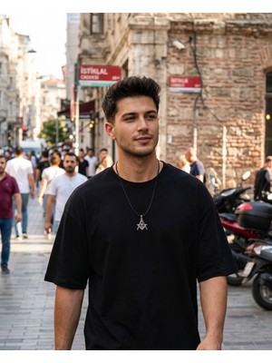 Vintage Takı Street Style Siyah Deri Ipli Kurukafa Tasarım Erkek Kolye : Mistik Tasarım Eskitme Gümüş Erkek Kolye