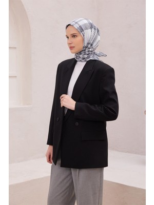 Belli Kazayağı Deseni Nova Gri Eşarp 1000