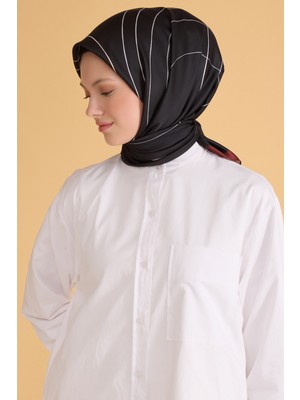 Belli Siyah - Bordo Sport Siyah - Bordo Eşarp 2501