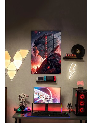 Tanjiro – Yağmur Altında Sessiz Güç | Şehir Temalı Hd Metal Poster
