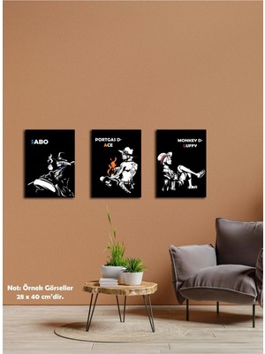 One Piece Sabo - Ace - Luffy Hd Metal Poster Seti 3’lü