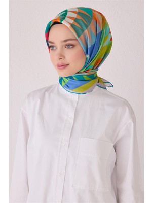 Belli Geometrik Desen Ipek Eşarp 4046D (Twill)-52