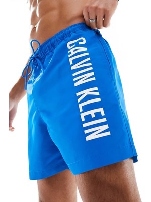Calvin Klein Intense Power Medium Drawstring Swim Short Erkek Orta Boy Yüzme Şortu Mavi