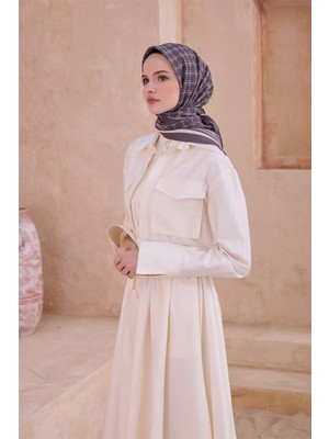 Belli Logo Desen Paulista Füme Eşarp 11