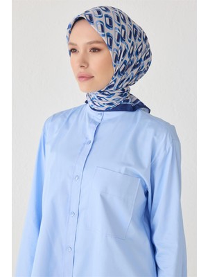 Belli Geometrik Desen Premıum Soft Saks Eşarp 3