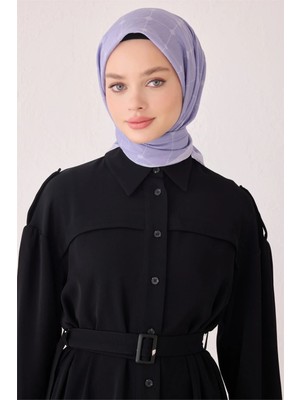 Belli Geometrik Desen Paulista Lila Eşarp 4