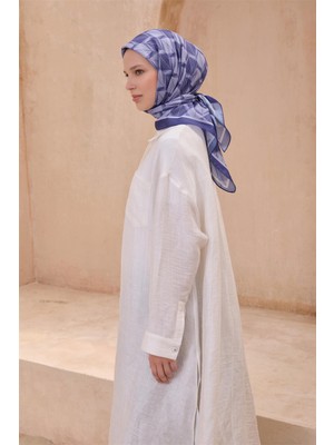 Belli Geometrik Desen Premıum Soft Mor Eşarp 14