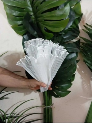 Vizyon Çiçek Incili Tül Gelin Eli Buketlik 27 x 100 cm