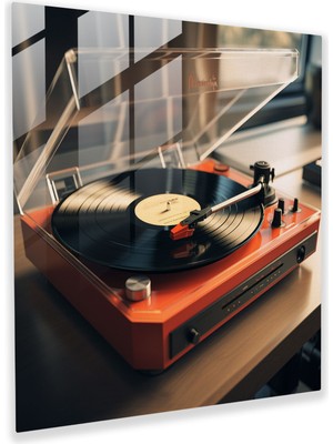 Popcasso Retro Tarz Temperli Cam Tablo - Müzik Temalı Vintage Tasarım