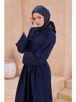 Belli Düz Desen Kristal Lacivert Eşarp 2016