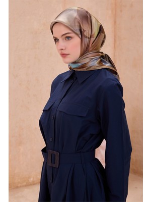 Belli Geometrik Desen Kristal Camel Eşarp 2015