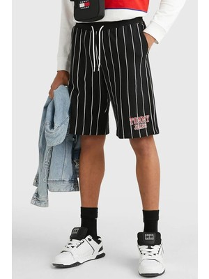 Tommy Hilfiger Tommy Jeans Oversize Pinstripe Men's Shorts Erkek Oversize Şort Siyah