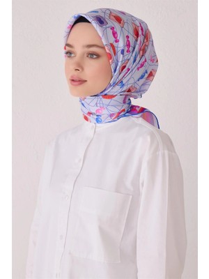 Belli Obje Desen Ipek Eşarp 4050D (Twill)-02
