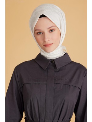 Belli Logo Desen Monogram Kırık Beyaz Eşarp 1