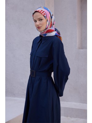 Belli Geometrik Desen Nova Kırmızı - Siyah Eşarp 1010