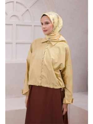 Belli Çiçek Desen Ipek Eşarp 4210D (Twıll) Sarı - 84