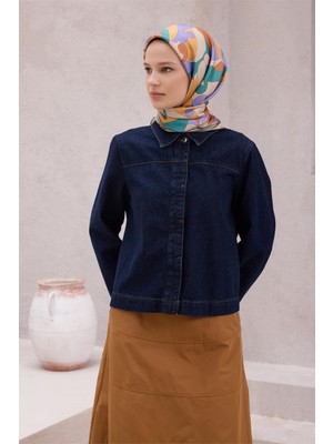 Belli Geometik Desen Ipek Eşarp 4213D (Twıll) Kiremit - 02