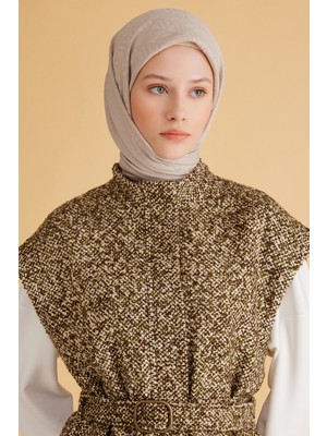 Belli Geometrik Desen Veyra Krem Eşarp 2
