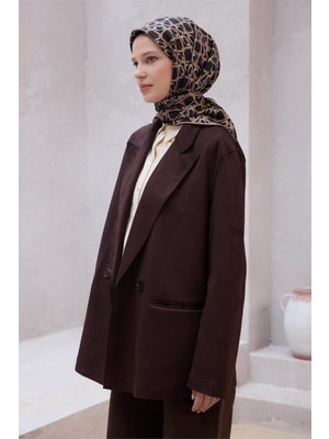 Belli Geometik Desen Ipek Eşarp 4214D (Twıll) Siyah - 86