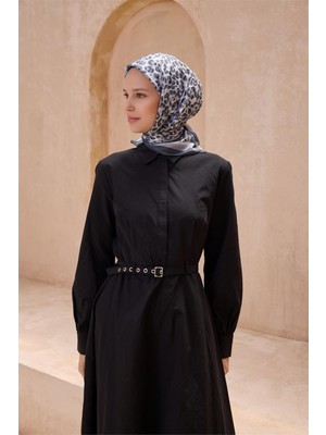 Belli Leopar Desen Premıum Soft Gri Eşarp 13