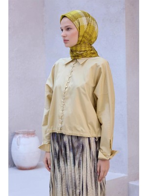 Belli Kazayağı Deseni Nova Sarı Eşarp 1000