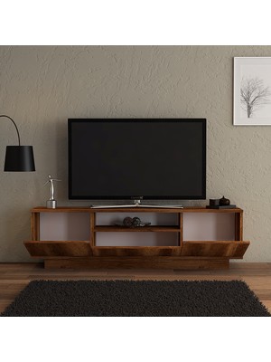 Buse 4 Kapaklı Tv Sehpası - Atlantik Çam / Beyaz