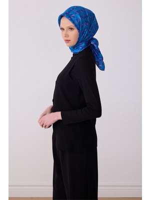Belli Çok Renkli Obje Desen %100 Twill İpek Eşarp 4322 - 52