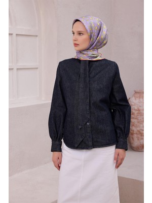 Belli Limon Ipek Eşarp 4212D (Twıll) Lila - 55