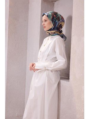 Belli Obje Desen Ipek Eşarp 4216D (Twıll) Mint - 20