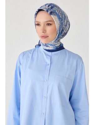 Belli Çiçek Desen Premıum Soft Saks Eşarp 2