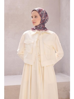Belli Etnik Desen Premıum Soft Pembe Eşarp 4