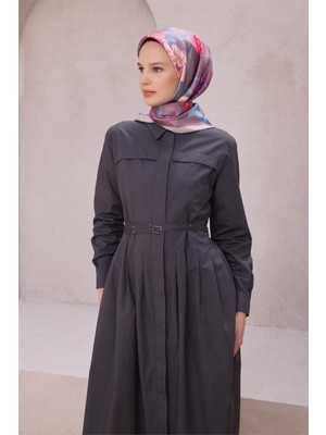 Belli Çiçek Desen Ipek Eşarp 4219D (Twıll) Lavanta - 56