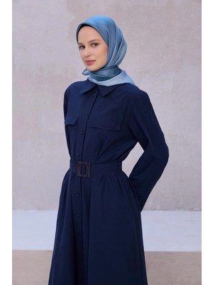 Belli Degrade Desen Ipek Eşarp 4224D (Twıll) Indigo - 08