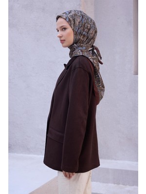 Belli Etnik Desen Premıum Soft Taba Eşarp 5