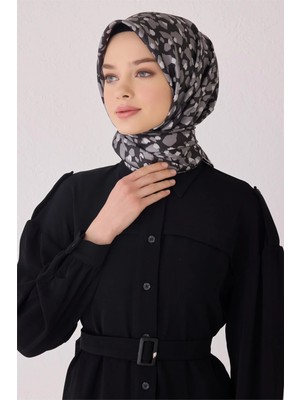 Belli Leopar Desen Ipek Eşarp 4042D (Twill)-35