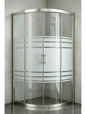 Durul Duşakabin Oval 5 mm Trio Desen Temperli Cam Parlak Profil 190 cm