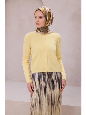 Belli Obje Desen Ipek Eşarp 4205D (Twıll) Sarı - 32