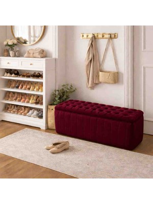 Muba Online Premium Kapitone Dilimli Puf Bench, Göz Alıcı Lüks Görünüm ve Modern Dekor Için Üst Düzey Şıklık!”